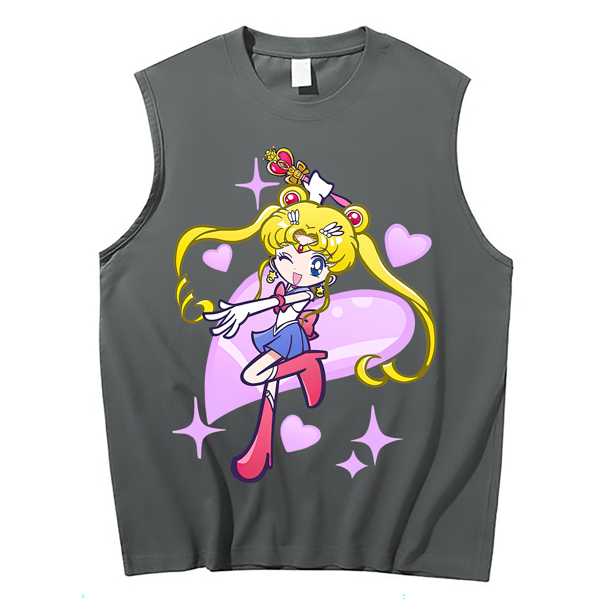 （画像用） 美少女戦士セーラームーン 月野 うさぎ つきの うさぎ Sailor Moon Tsukino Usagi コットン100％タンクトップ（フロントプリント）